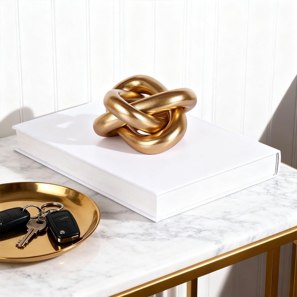 Gold Coffee Table Decor Modern Shelf / Gold Knot - A