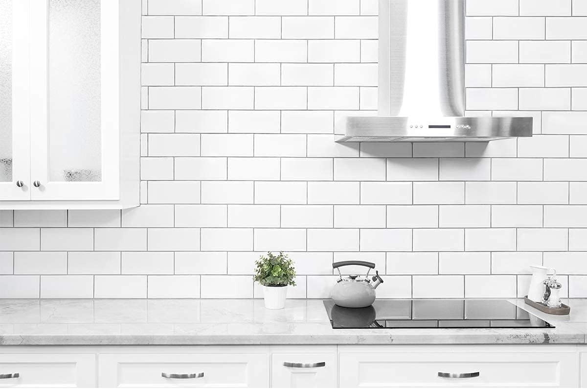 Stick on Tiles Backsplash / White