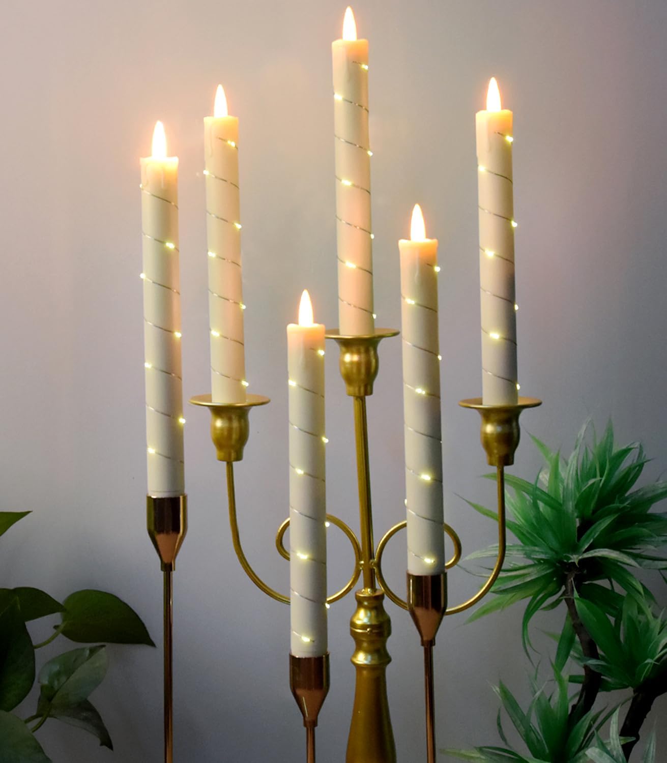 danip flameless Cone Candle, Patented Starlight String, with 11 Timing Key Remote Control, Battery Powered, Patented