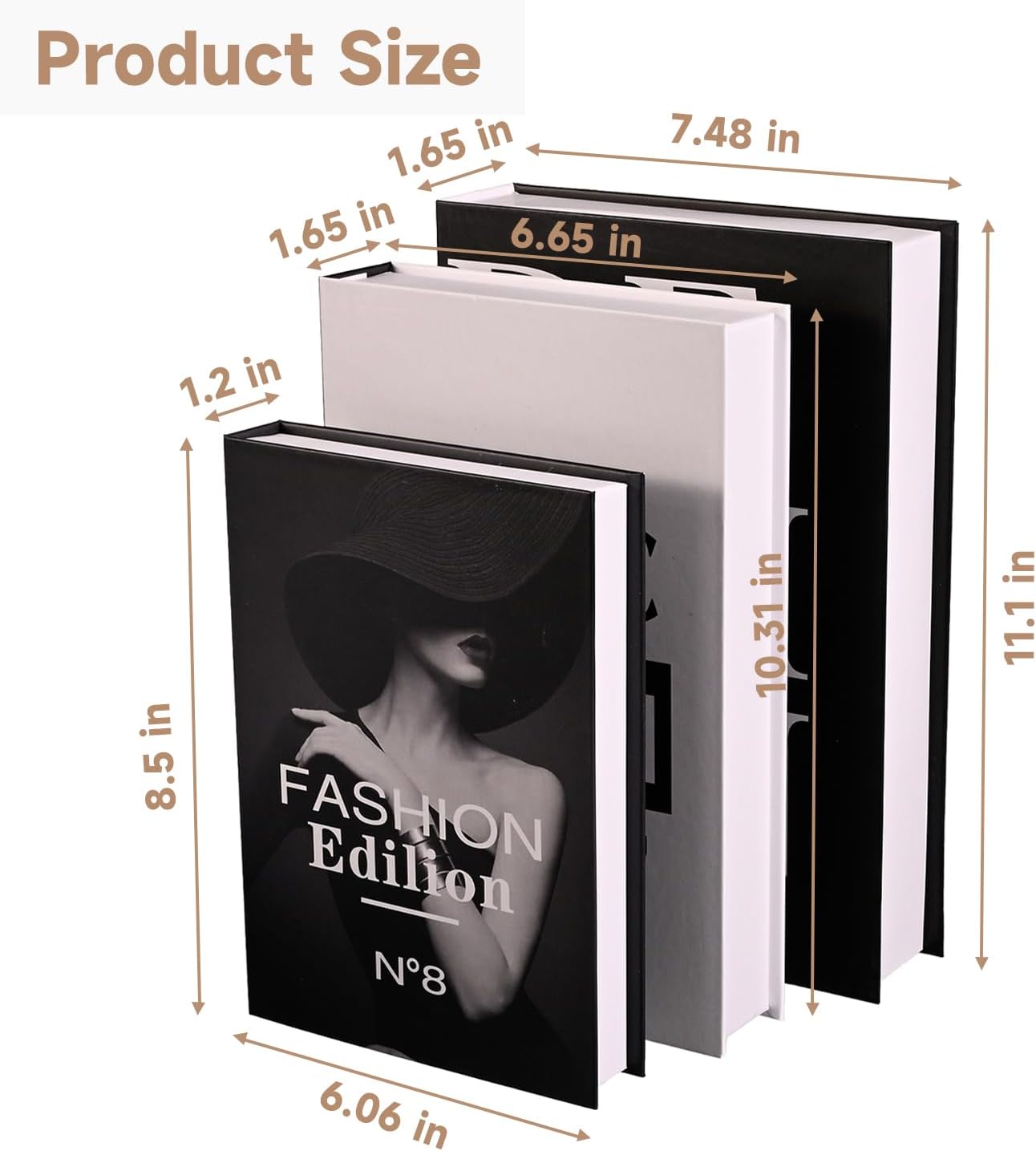 Decorative Storage Books / Elegant / Set of 3