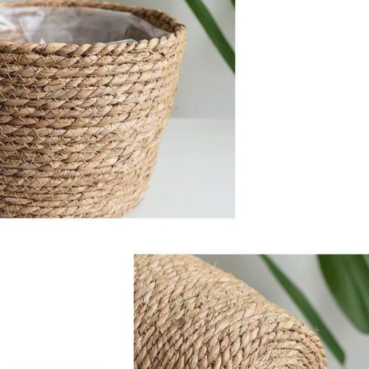 Woven Basket / Seagrass Planter Basket / 9.8 x 7.5 / 1.0