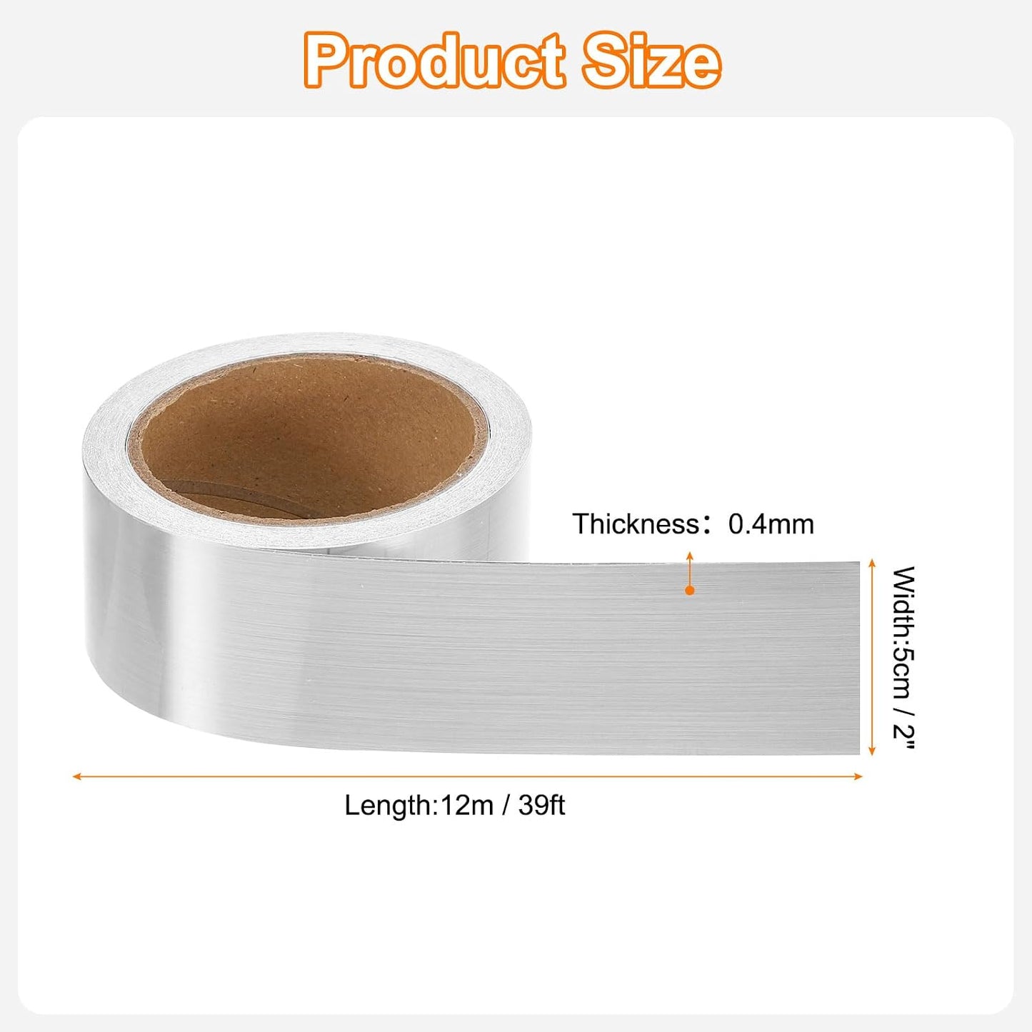 Mirror Border Peel and Stick Wood Grain Tape ft Foil Self-Adhesive / Brushed Silver / 2 x 39 / FT