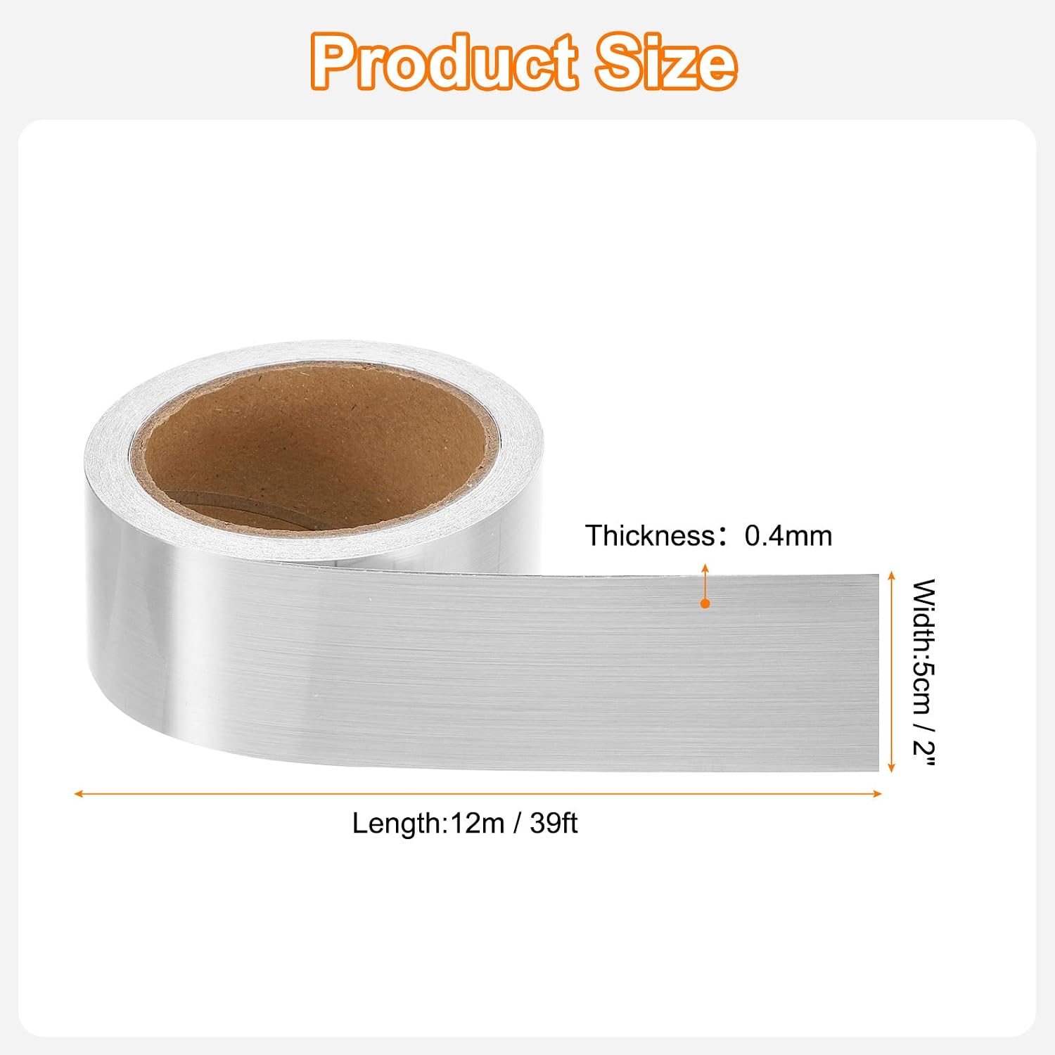 Mirror Border Peel and Stick Wood Grain Tape ft Foil Self-Adhesive / Brushed Silver / 2 x 39 / FT