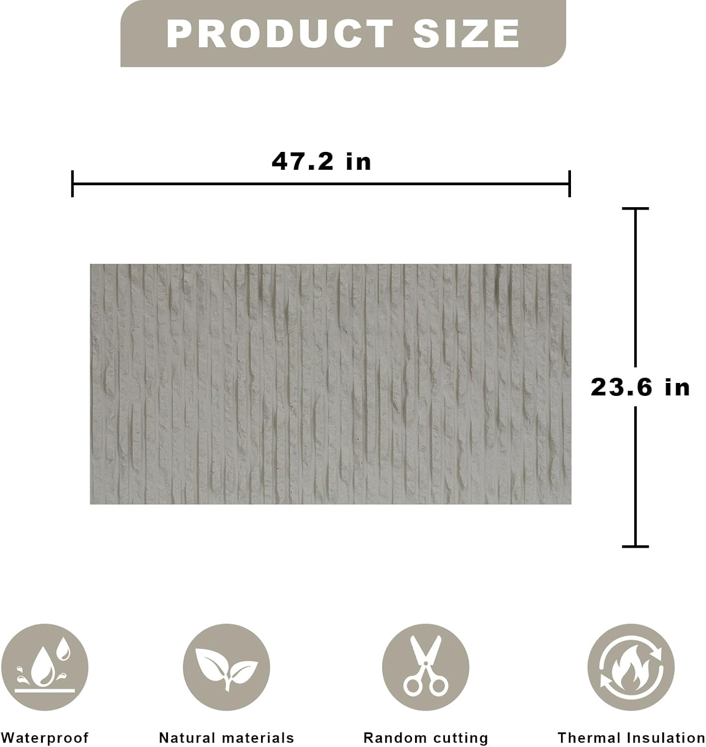 3D Wall Panels - 4PCS 47.2"x23.6" Faux Stone Wall Covering - MCM Modified Clay Material for Home Art, Accent Brick