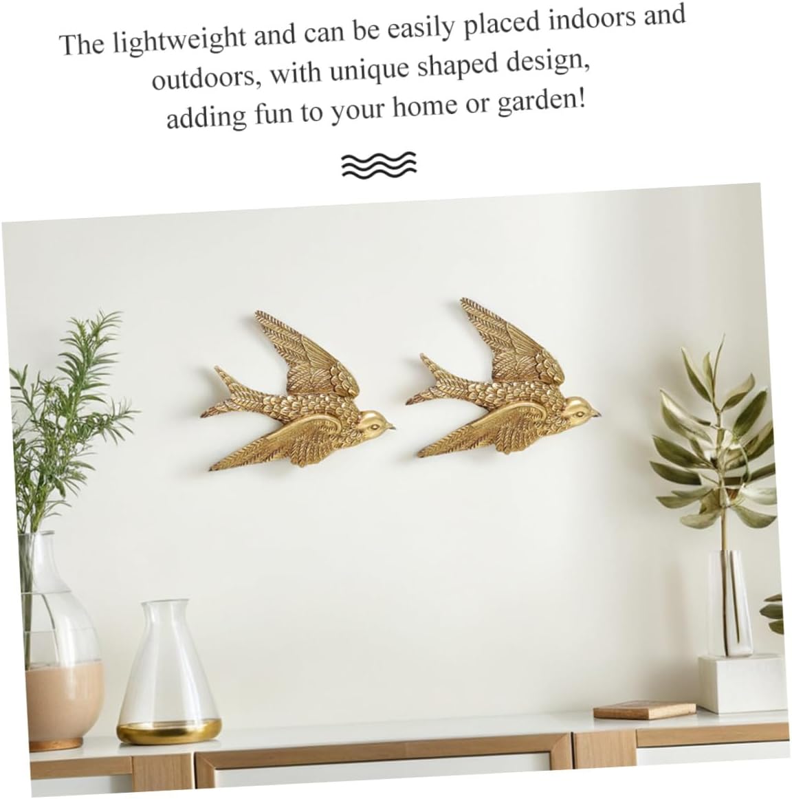 Bird Wall Art Bird Wall Figurine Swallow Wall Sculpture Resin Wall Hanging Decor 3D / Set of 2