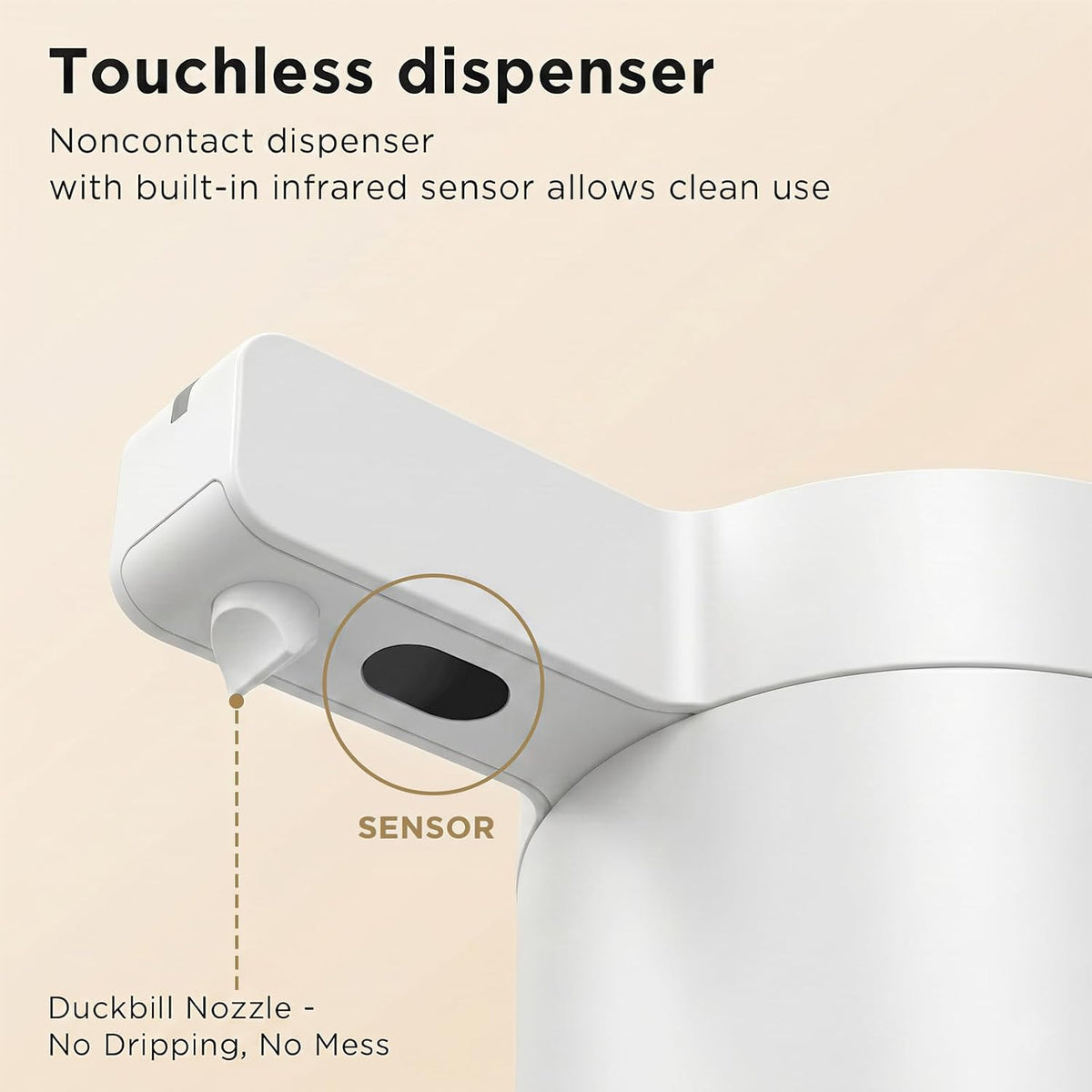 Touchless Automatic Soap Dispenser – 3 Adjustable Dispensing Modes, Fast Sensor, USB Rechargeable Soap Dispenser for