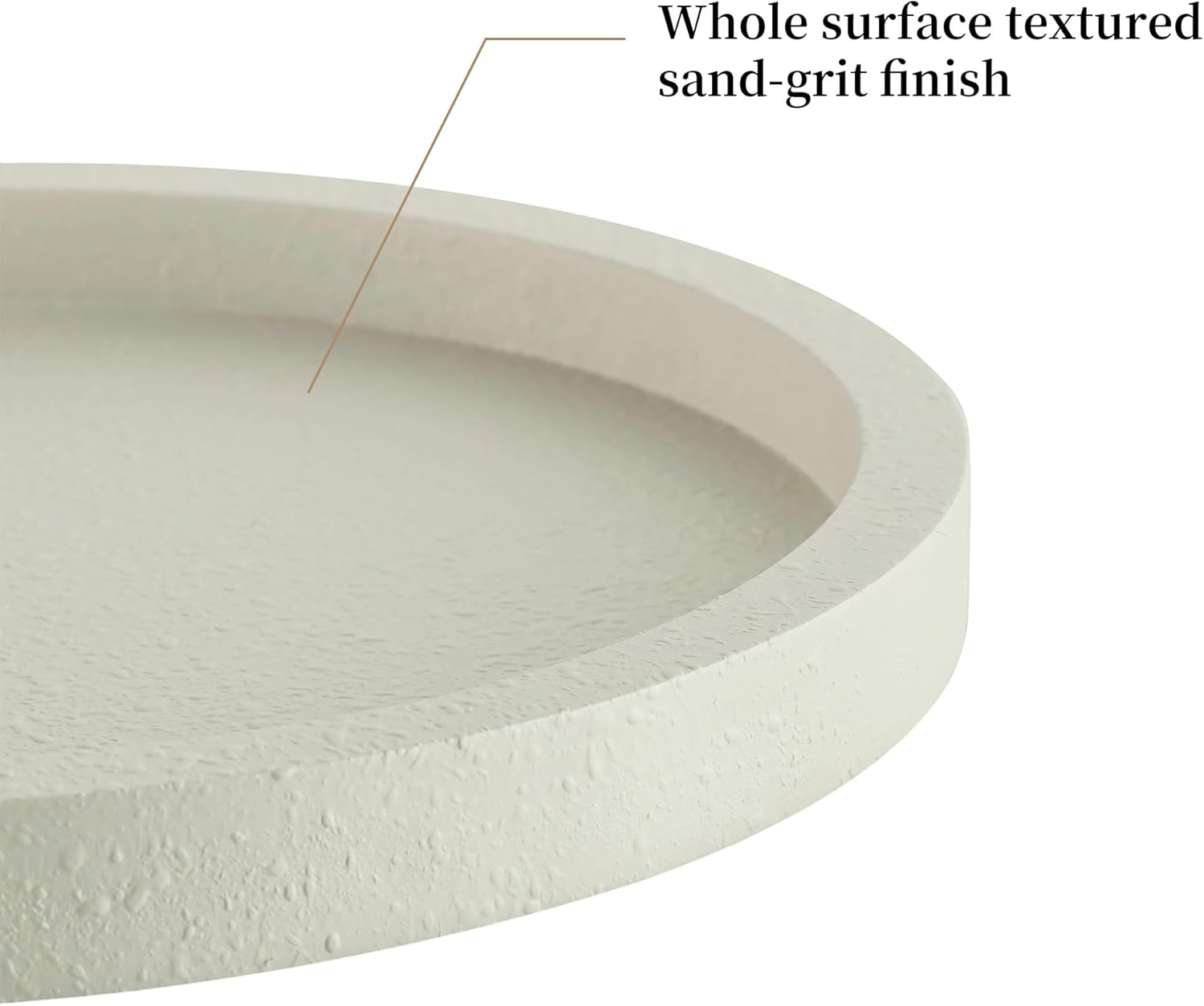 Decorative Trays / White Round Tray / CREAM WHITE
