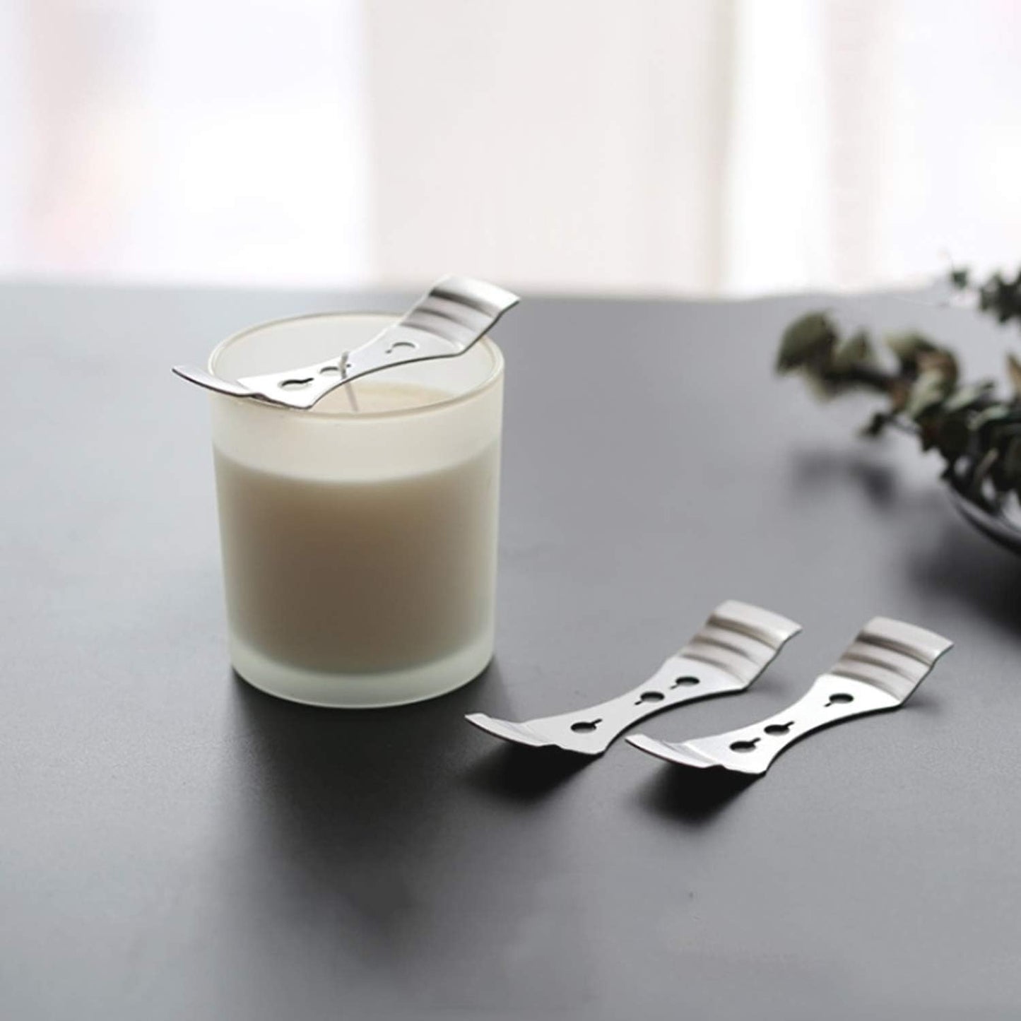 DINGPAI Candle Wick Holder，60pcs Metal Candle Wick Centering Devices | Stainless Steel Candle Wick Centering Tool