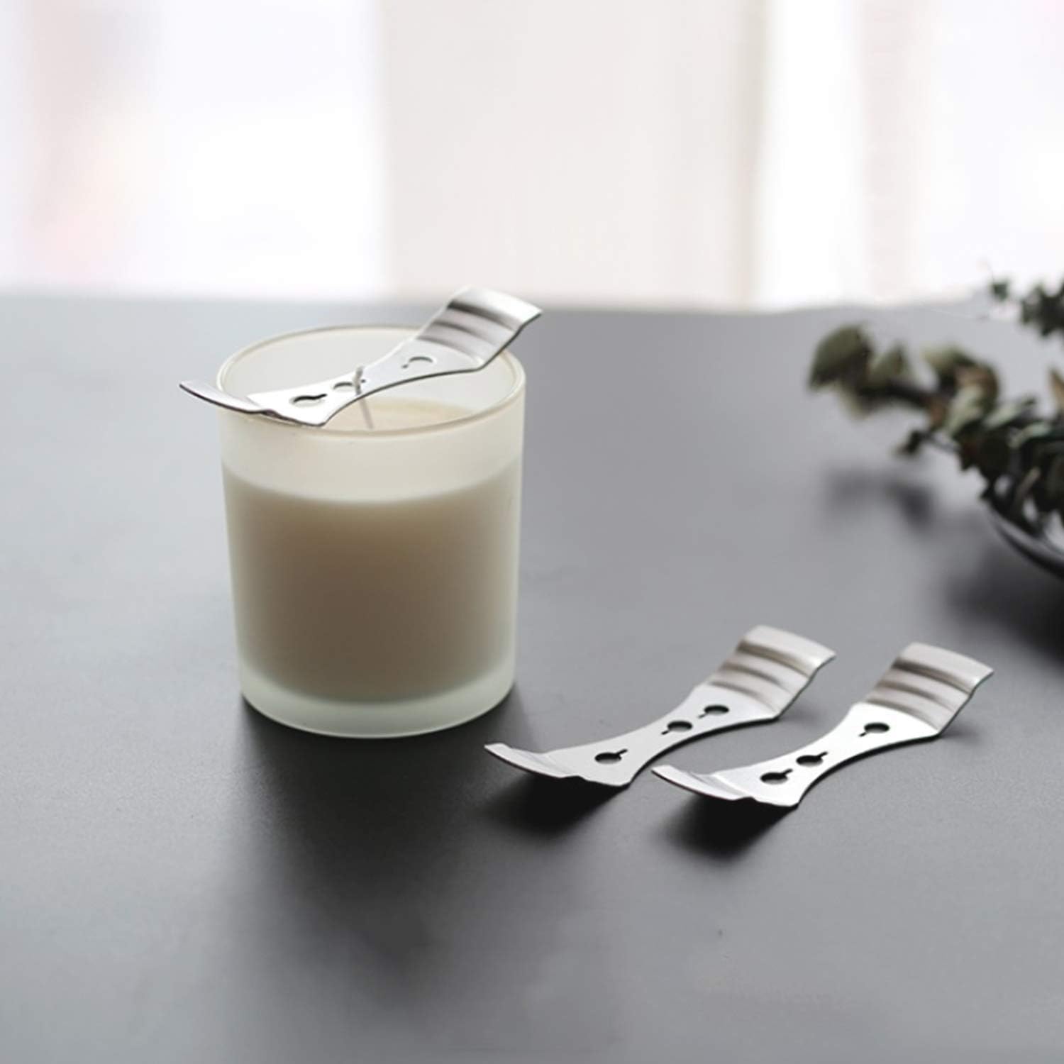 DINGPAI Candle Wick Holder，60pcs Metal Candle Wick Centering Devices | Stainless Steel Candle Wick Centering Tool