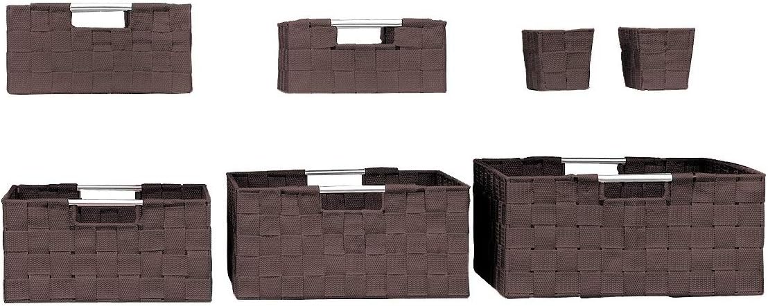 Linen Closet Organizers and Storage / 7 Piece - Chocolate / Set of 7
