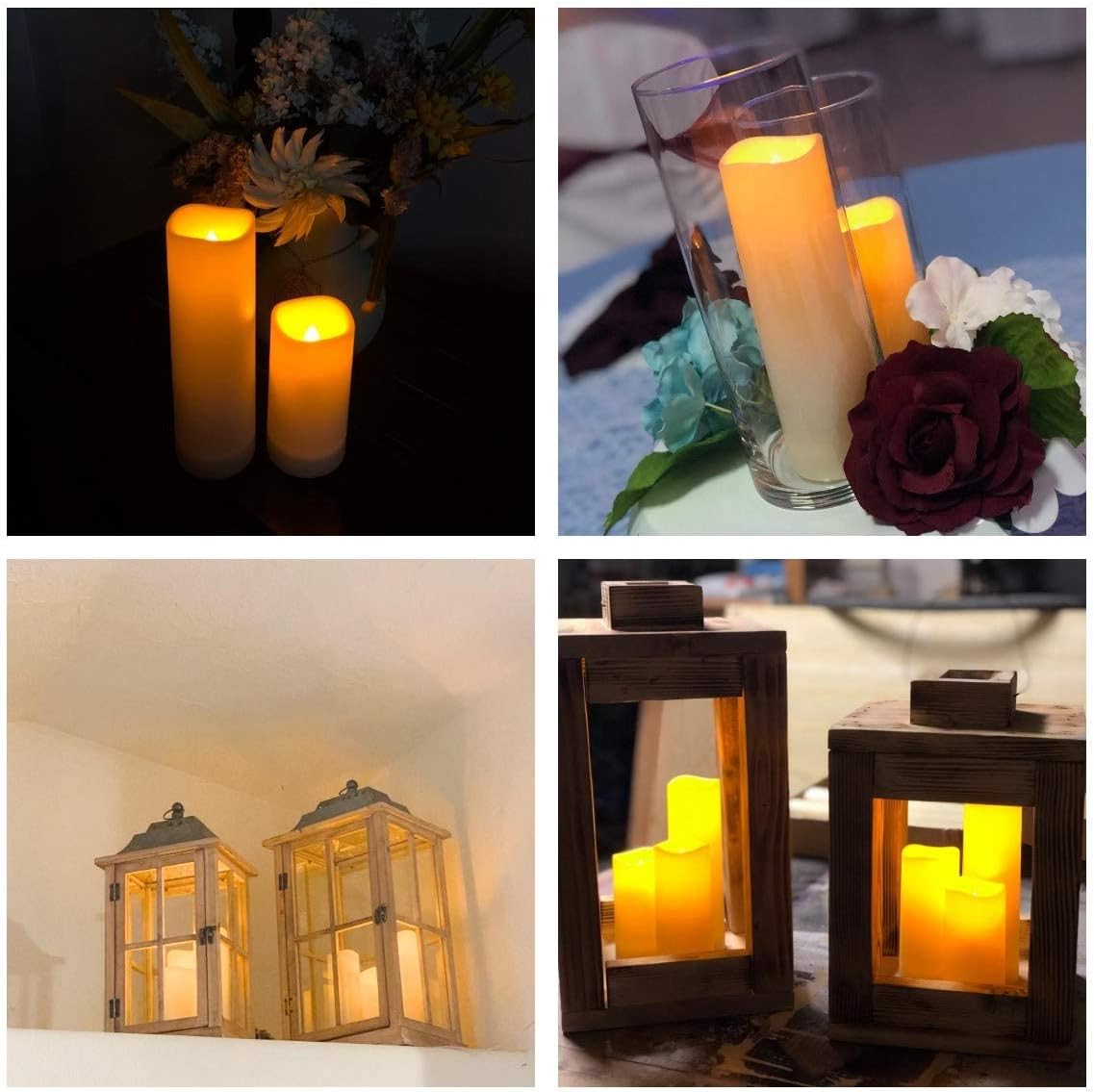 12-Pack Waterproof Flameless Candles, 2.2" Slim Plastic Battery Operated LED Pillar Candles with 2 Remotes & Timers