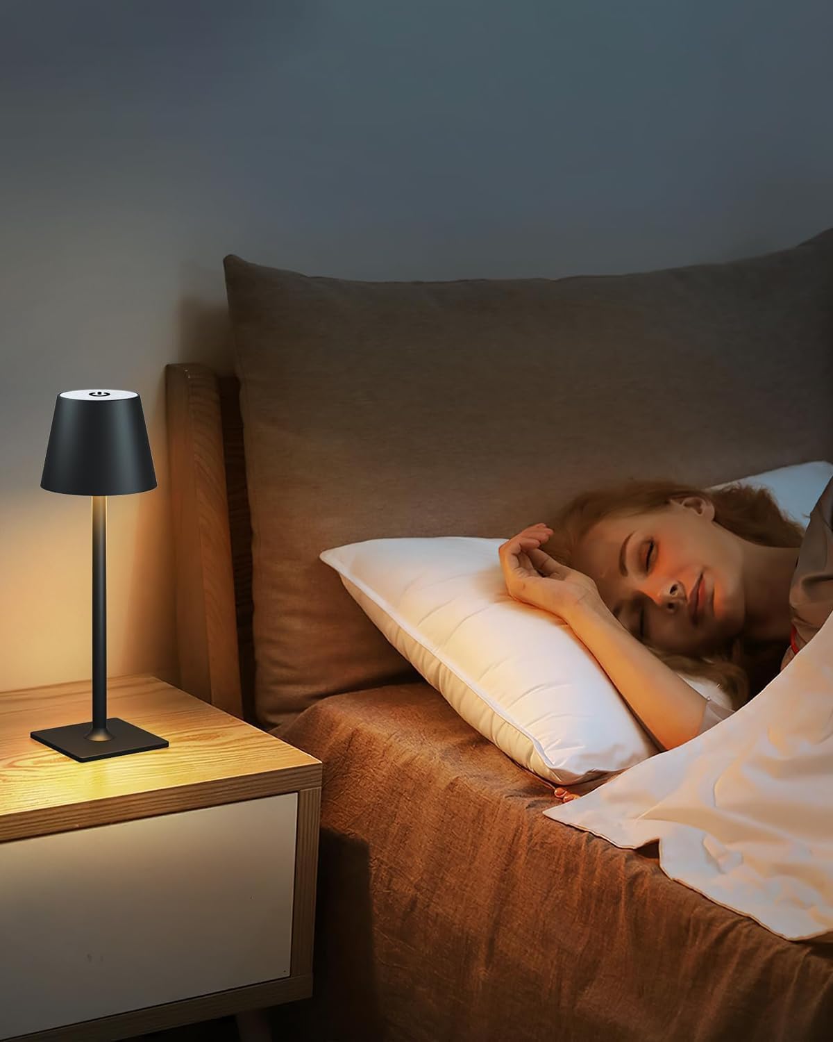 Fizrice Cordless Table Lamp Rechargeable Black 4 Pack Battery Operated