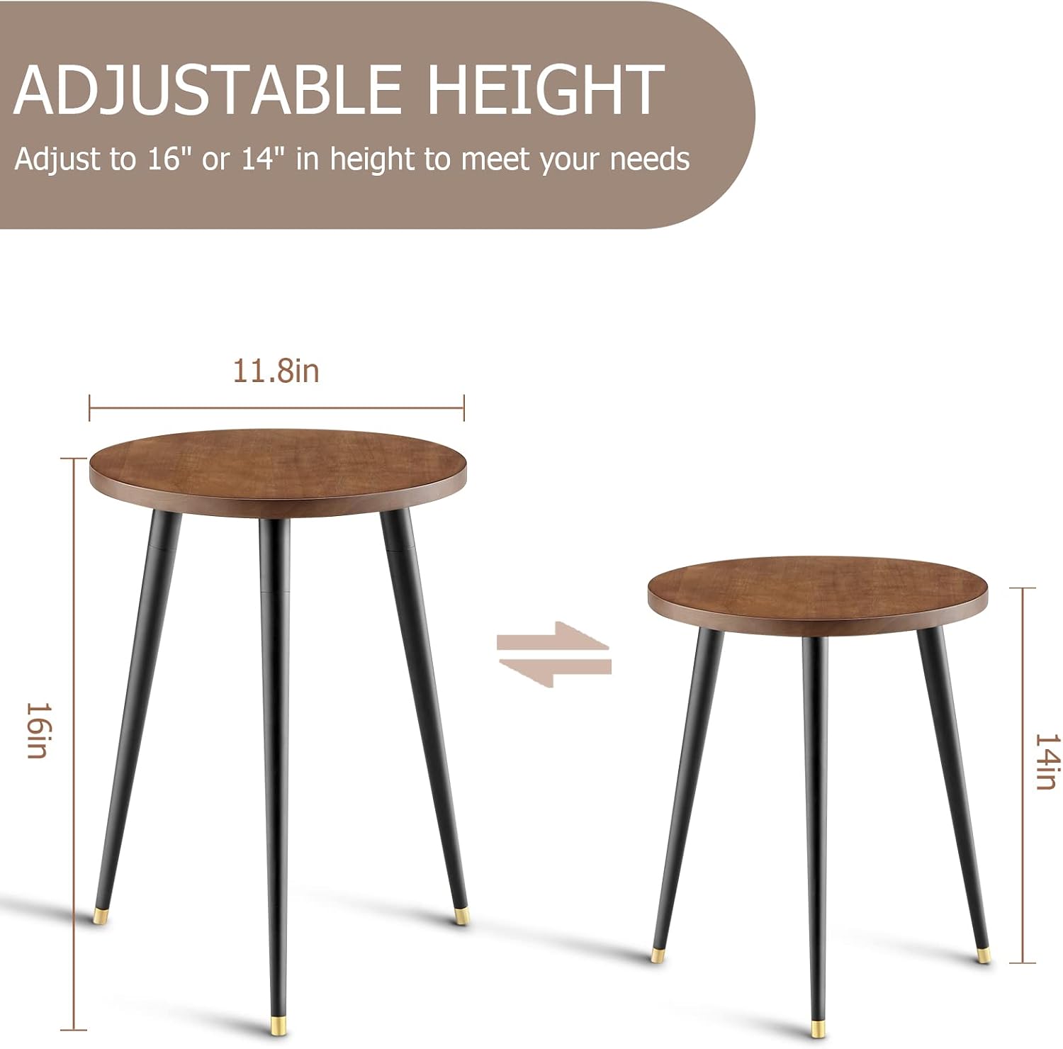 KINNARY Plant Stand Indoor, Mid Century Wood Plant Stand Plant Table for Flower Pots, Heavy Duty Metal Tall Plant