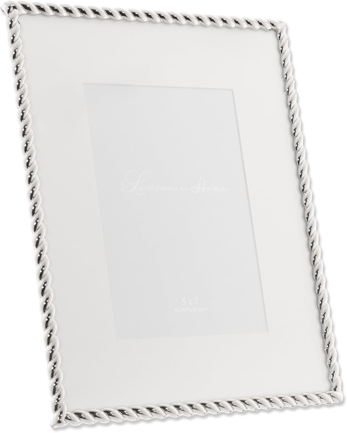 Lawrence Frames Silver Metal Rope 8x10 Matted for 5x7 Picture Frame (710080)