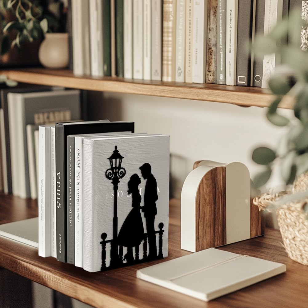 Metal Bookends / Men and Women Under Streetlight