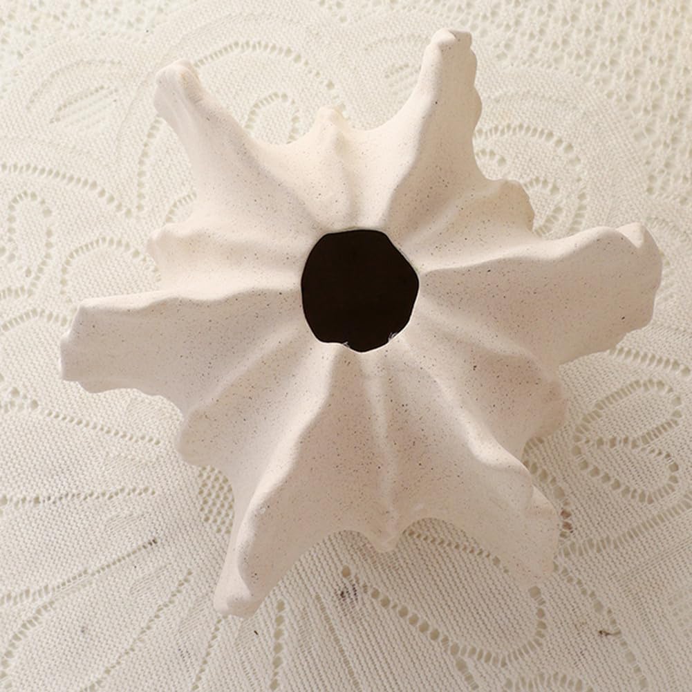 White Ceramic Vase Modern Home Decor / White-8