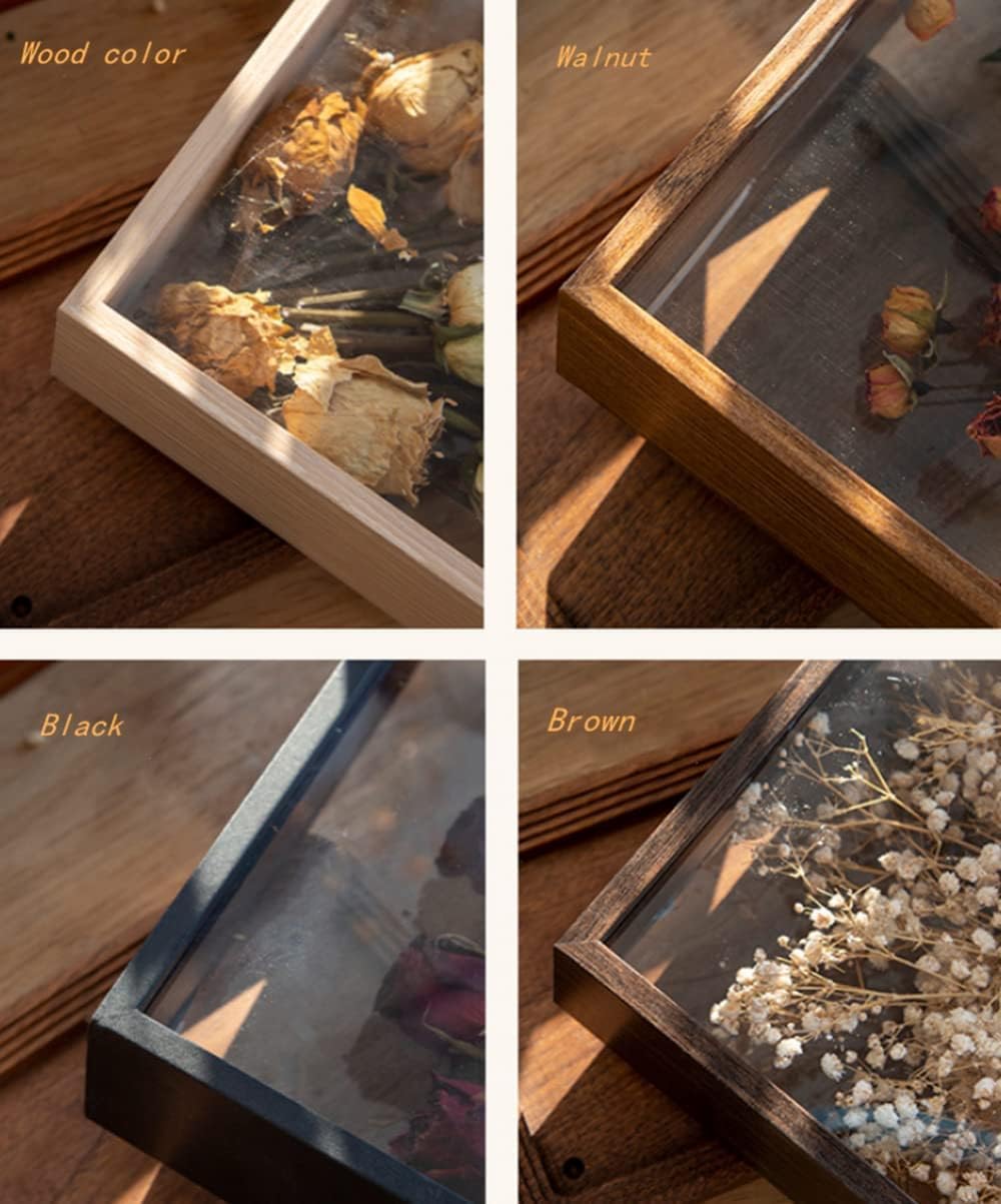 Wooden Dried Flower Photo Frame Dried Flower Display Stand Decorative Floating / 8 x 12 / Brown