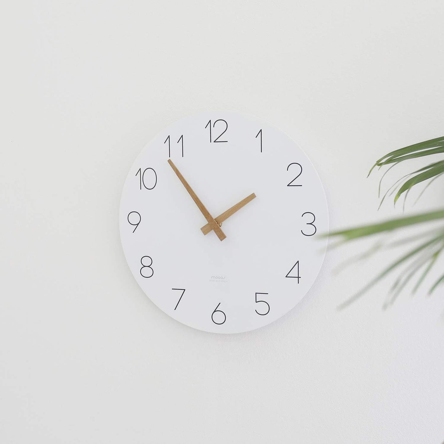 mooas Flatwood Wall Clock, 12" Analog Wall Clock, Silent Non-Ticking | Modern Wall Clocks Battery Operated for Office