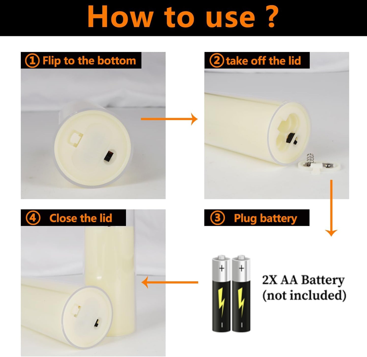 YOROXRG Flickering Flameless Candles Battery Operated with Remote and 2/4/6/8 H Timer Plexiglass LED Pillar Candles