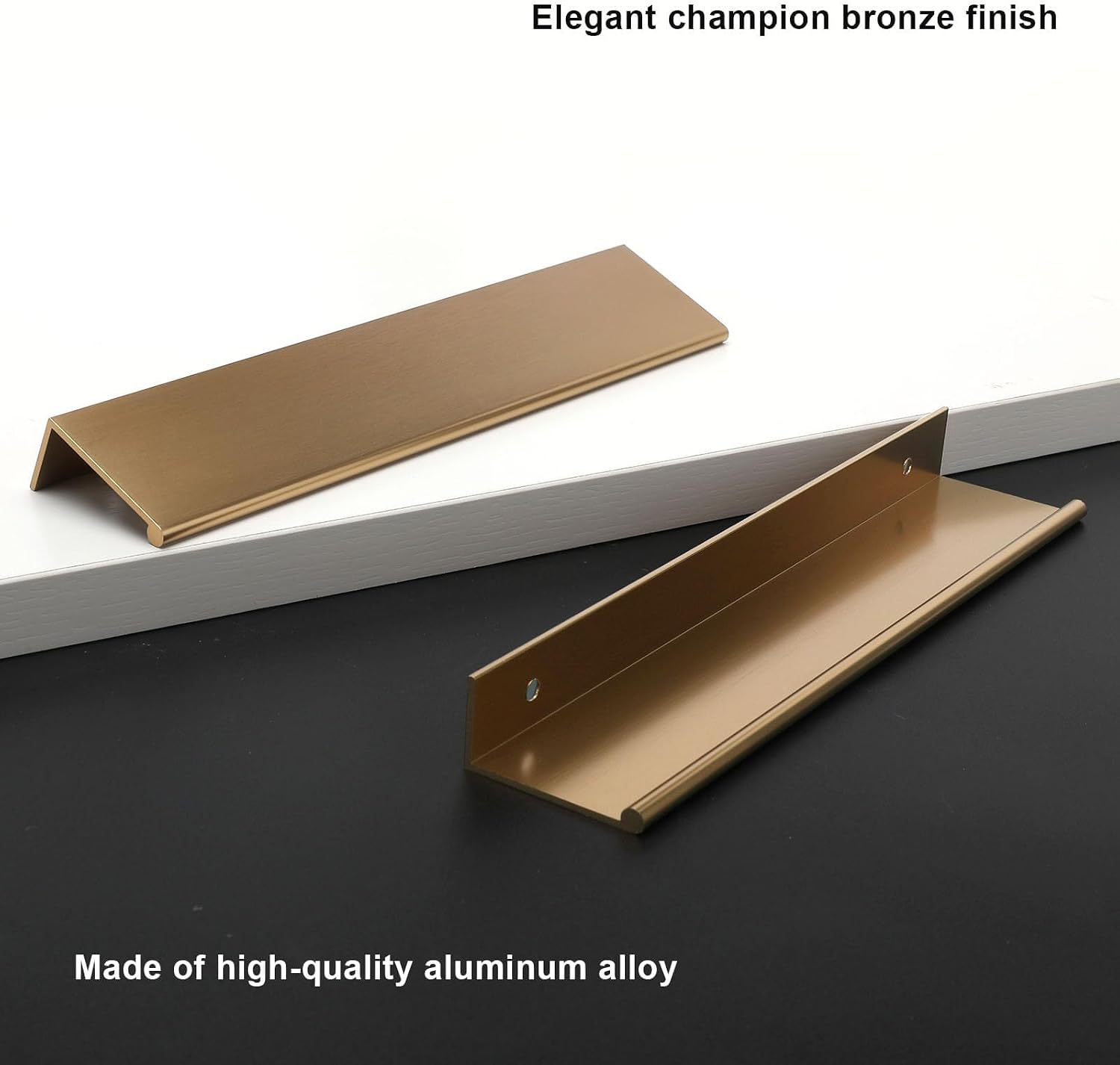 Brushed Bronze Edge Pulls for Cabinet / Hole Center: 6-1/4in / Champion Bronze / 4 Inch / Set of 4