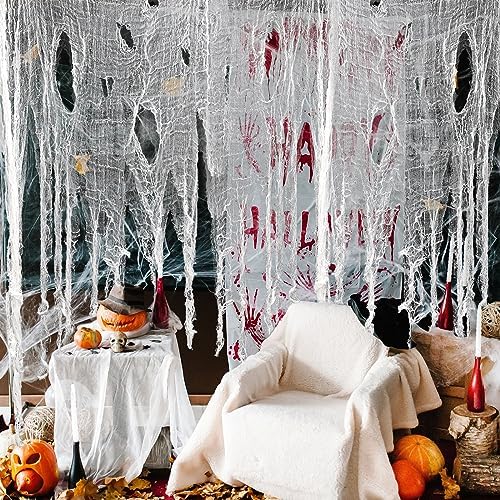 197x78.7in Halloween Creepy Cloth for Yard and Outdoor Decorations,White