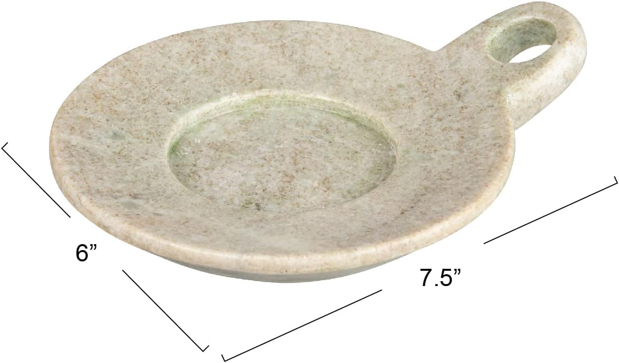 Creative Co-Op Hand-Carved Marble Dish / Beige / 7.5 x 6
