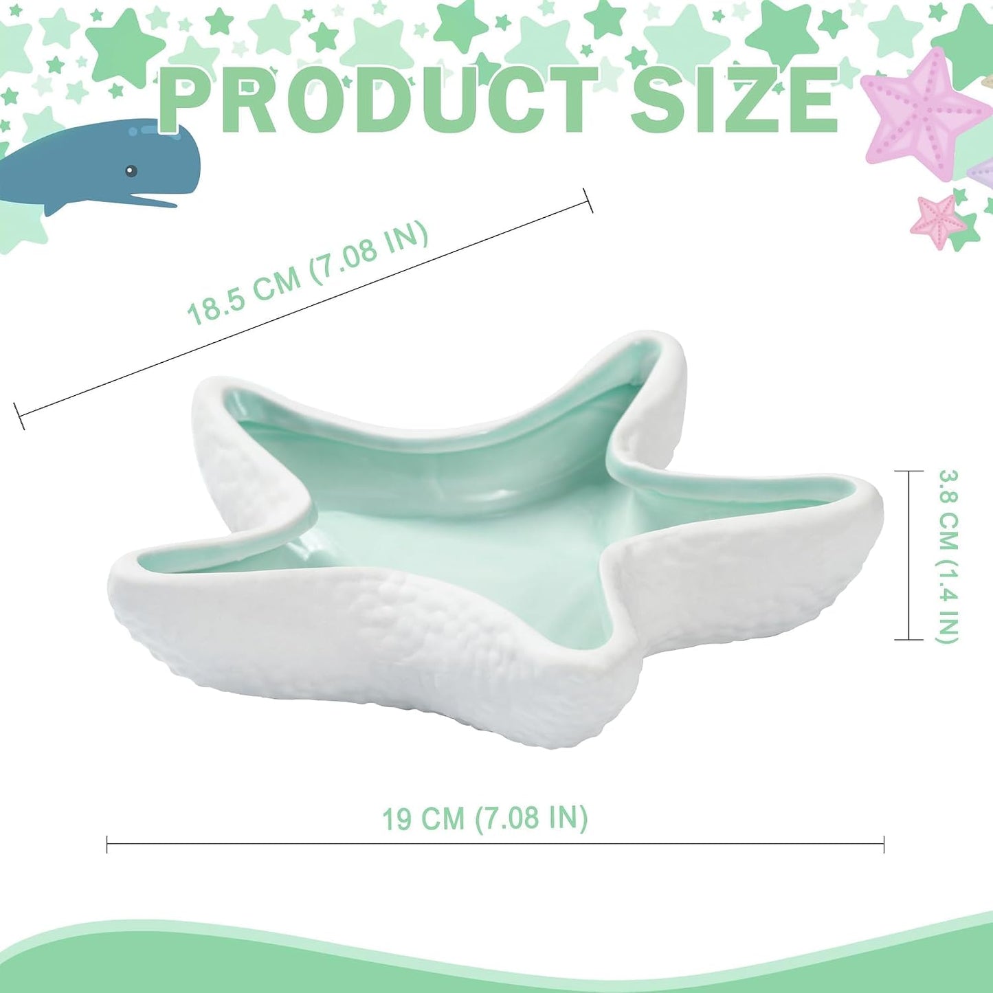 Ceramic Jewelry Tray / 7.08 x 7.08 x 1.4 / Starfish