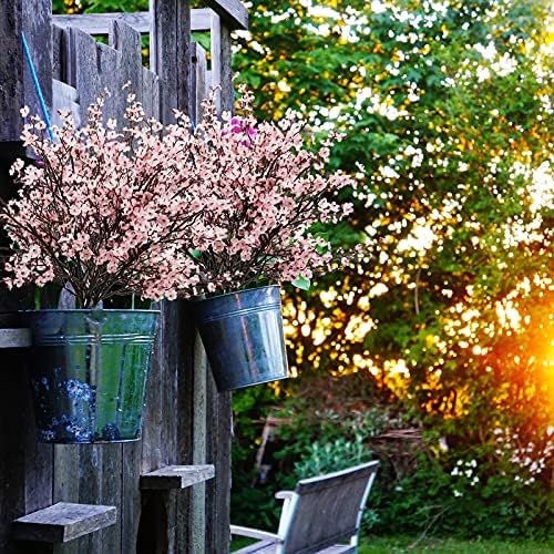 Uieke 30 Pcs Artificial Flowers Baby Breath Faux Pink Artificial Gypsophila Bouquet Fake Silk Flowers Real Touch for Home Office Kitchen Wedding Wall DIY Room Farmhouse Décor