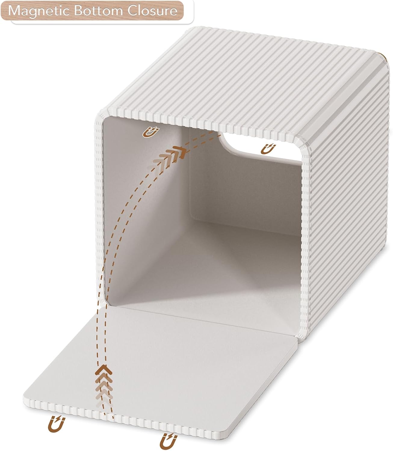 PU Leather Tissue Cover / Cream White / Square