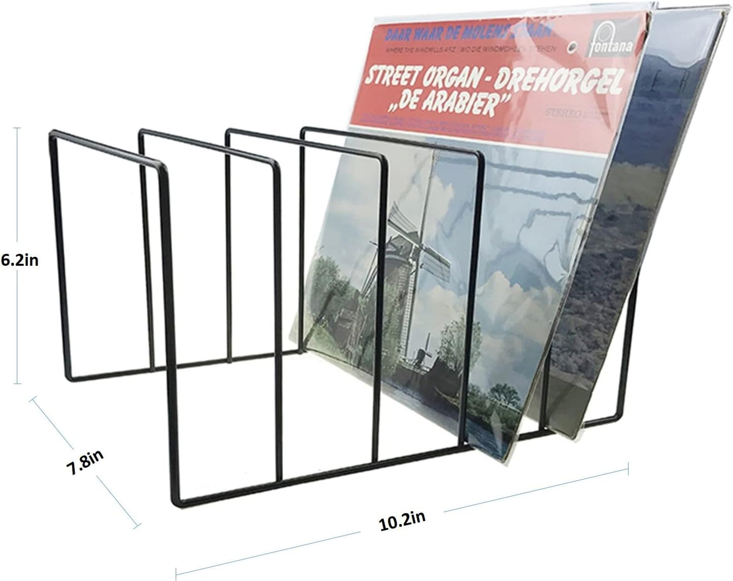 Record-Happy Vinyl Record Storage Holder Stand – Vinyl Coated Metal Wire Rack Holds up to 50 Album Lp’s - Premium