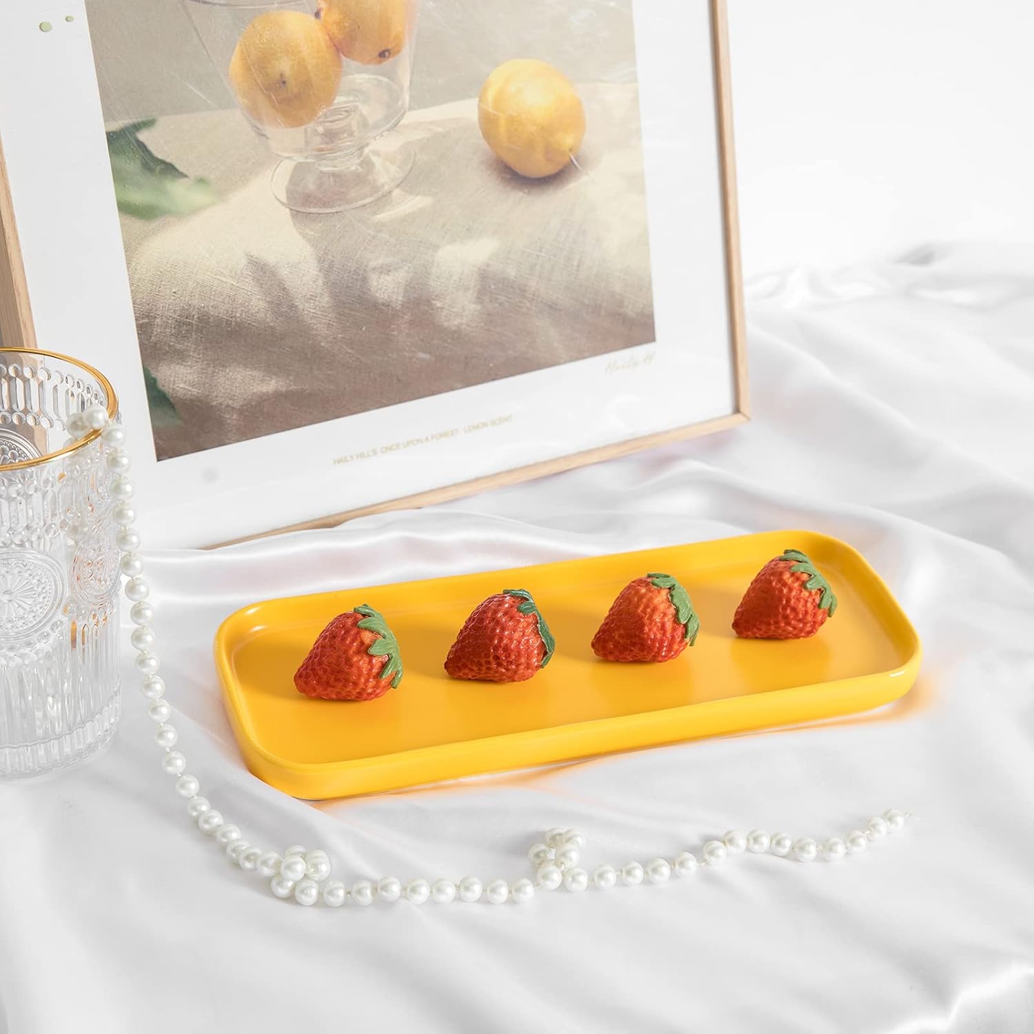 Ceramic Bathroom Tray / Yellow