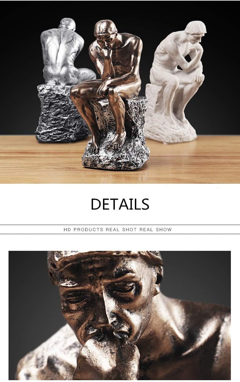 Creative Thinker Statues Individual Figurine / Silver / 9.6 Inch