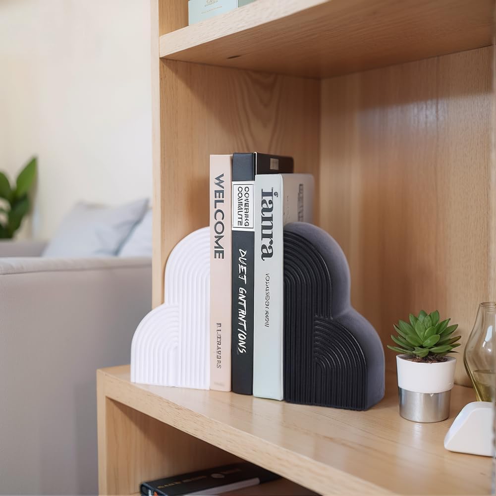 Modern Minimalist Geometric Book / White and Black / Set of 2