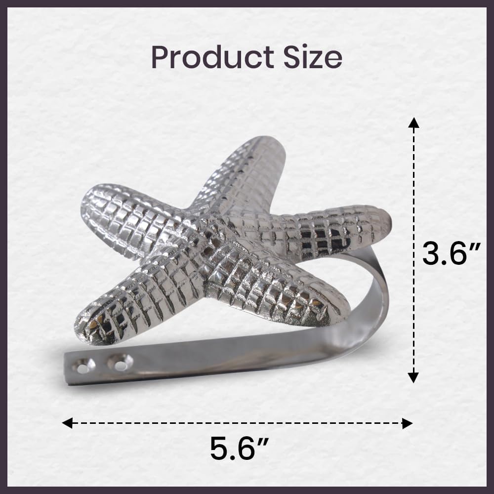 The Metal Magician Metal Nautical Starfish Curtain Holdback & Curtain Holder for Home, Bedroom & Office (Starfish