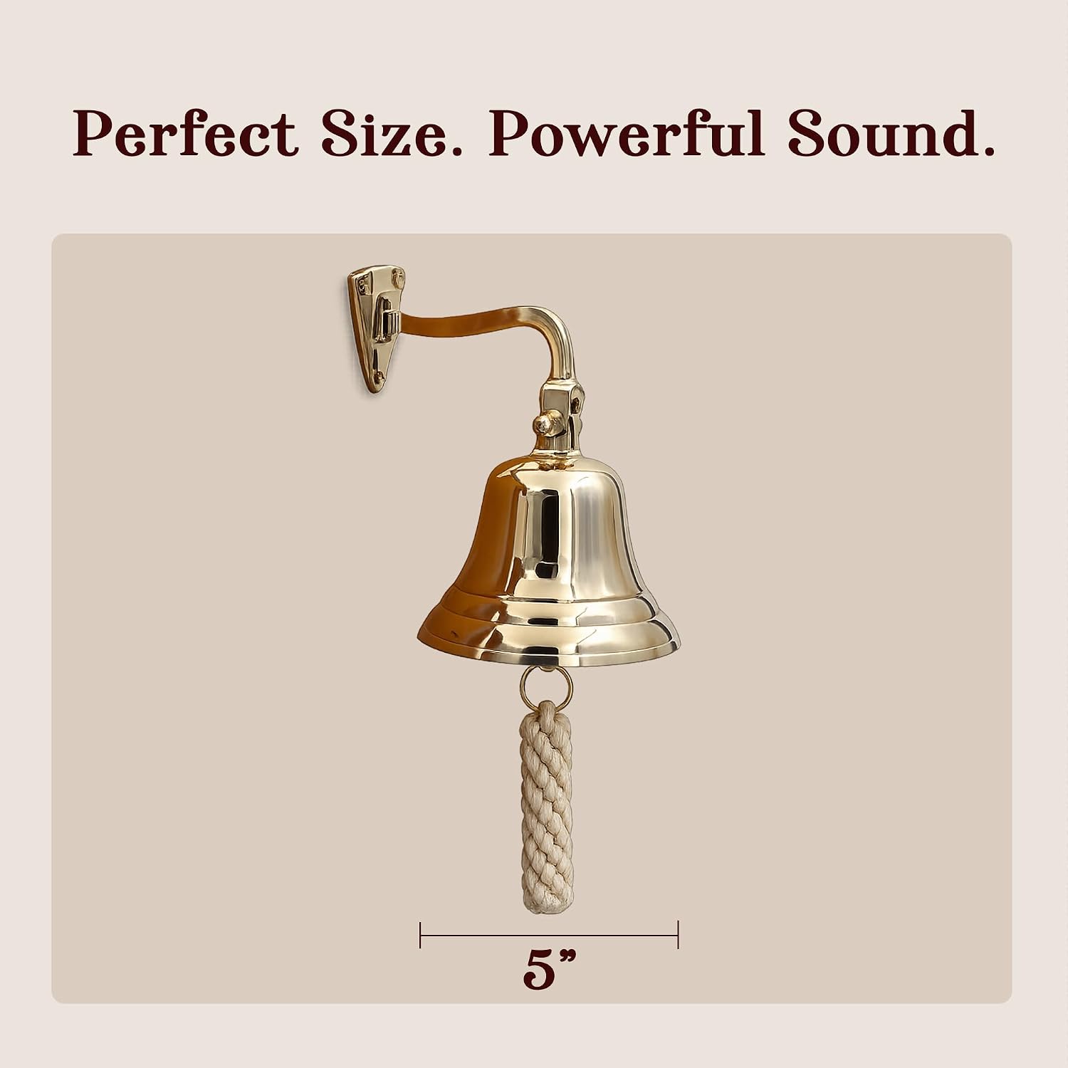 THDC Solid Brass Ship Last Orders Pub Door School Dinner Reception Home Decor Wall Mountable Bell (5")