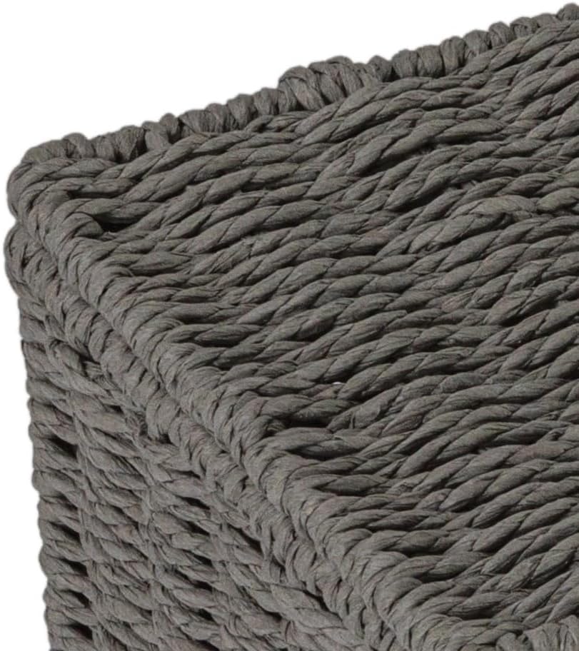 Handwoven Paper Rope Wicker Basket / Grey / Small