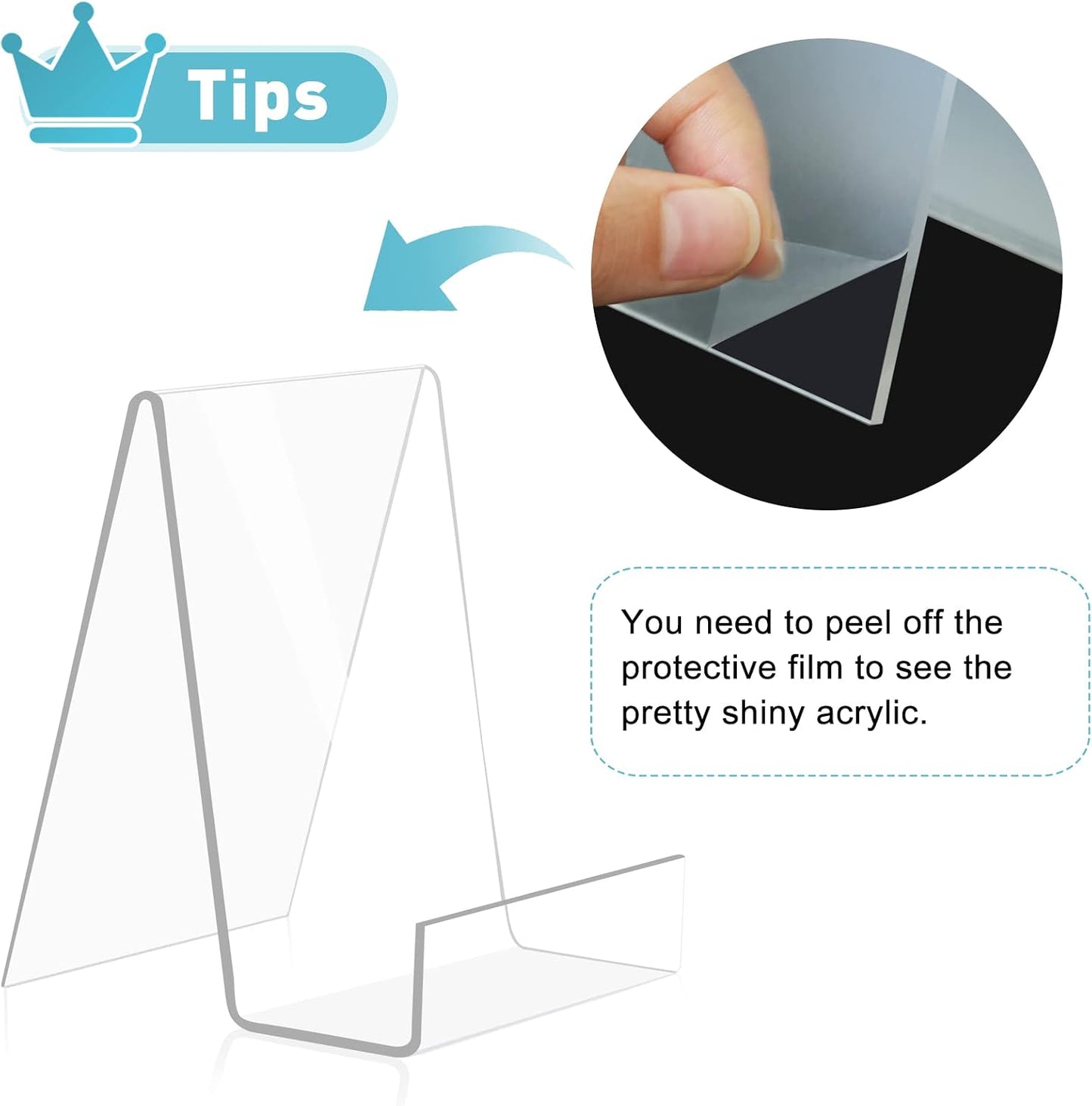 trophable 6 Pack Acrylic Book Stand Thickened Clear Book | Display Easel Holder for Displaying Tablets Newspaper