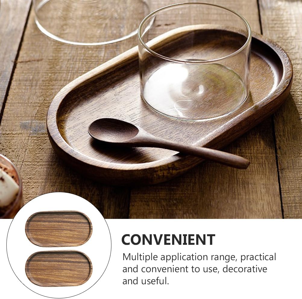 Wooden Serving Trays and Platters Set Oval / Light Coffee Colorx3pcs / 20 x 11.8 x 1.5 / Cmx3pcs