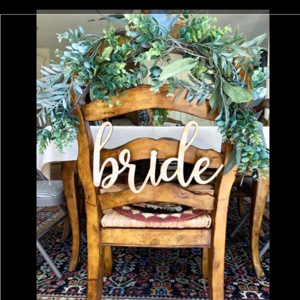 Wooden Bride and Groom Chair Signs
