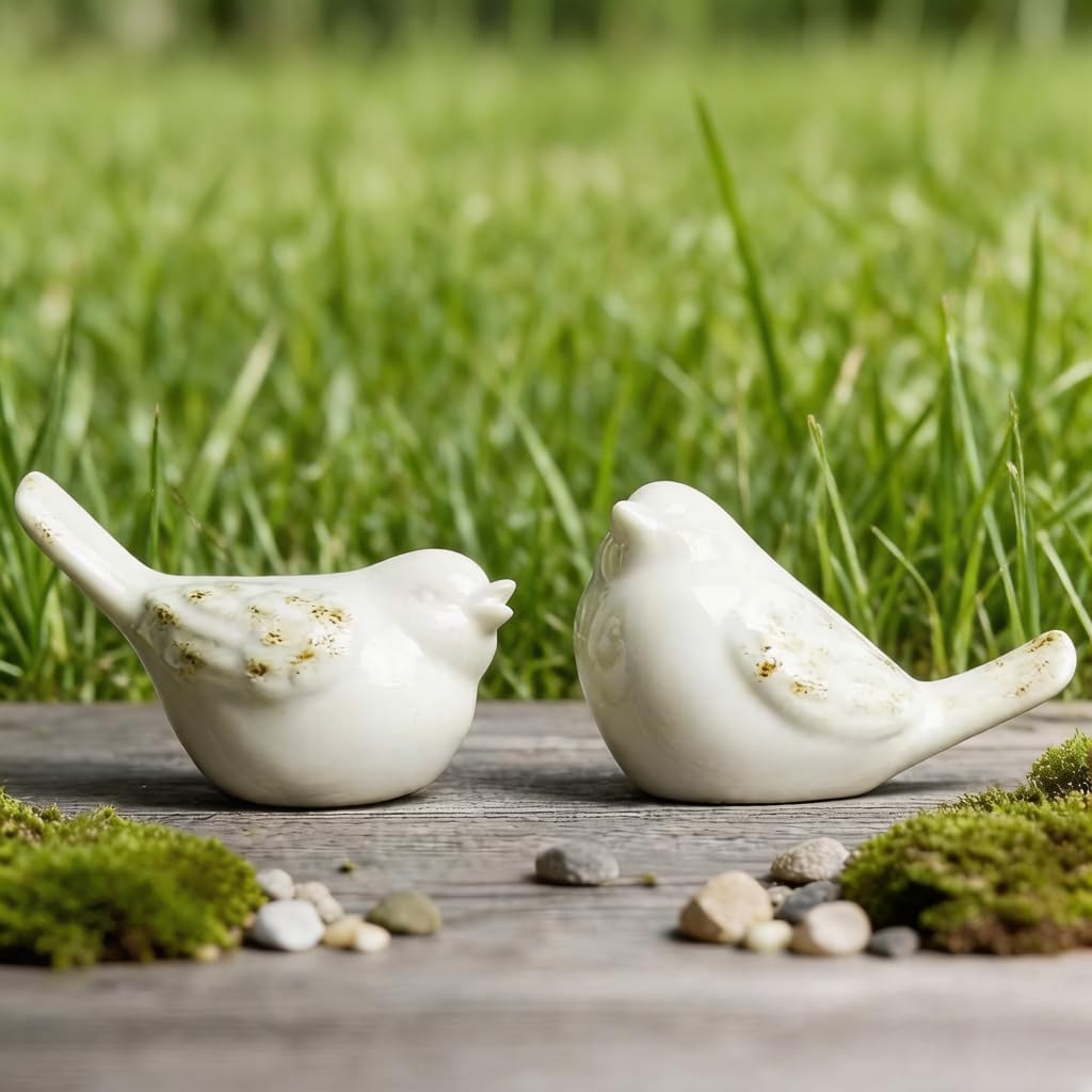 Ceramic Bird Figurines / Set of 2
