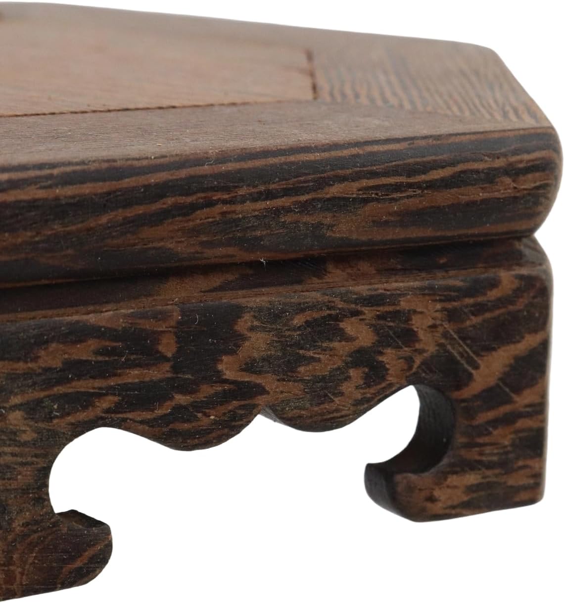 Wooden Display Stand Base " Wood Carved Craft Pedestal Traditional Wooden / 5.31 x 5.31 / Hexagon