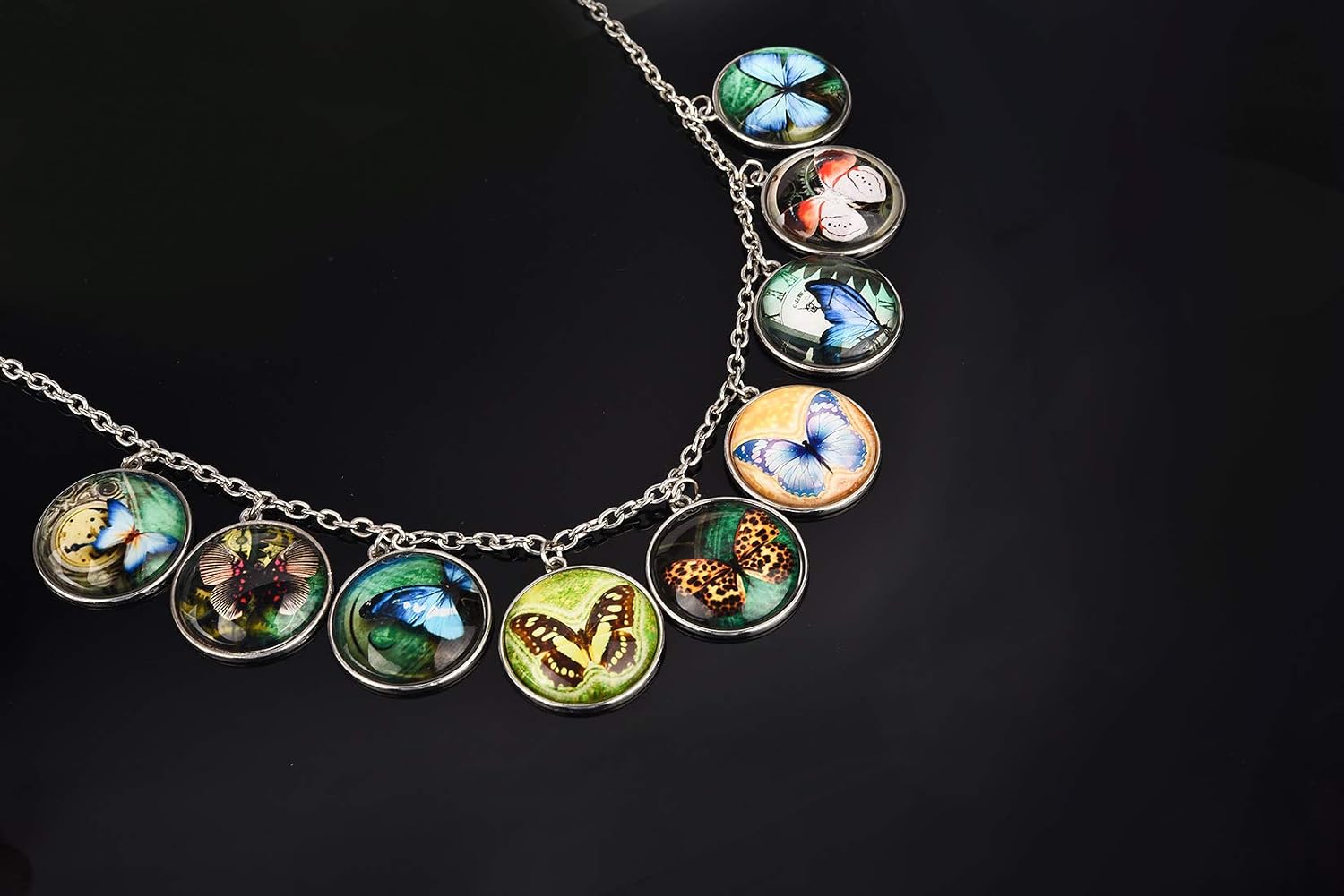 Pendant Trays / Clear Glass Cabochons / Silver / 1 Inch / Set of 40