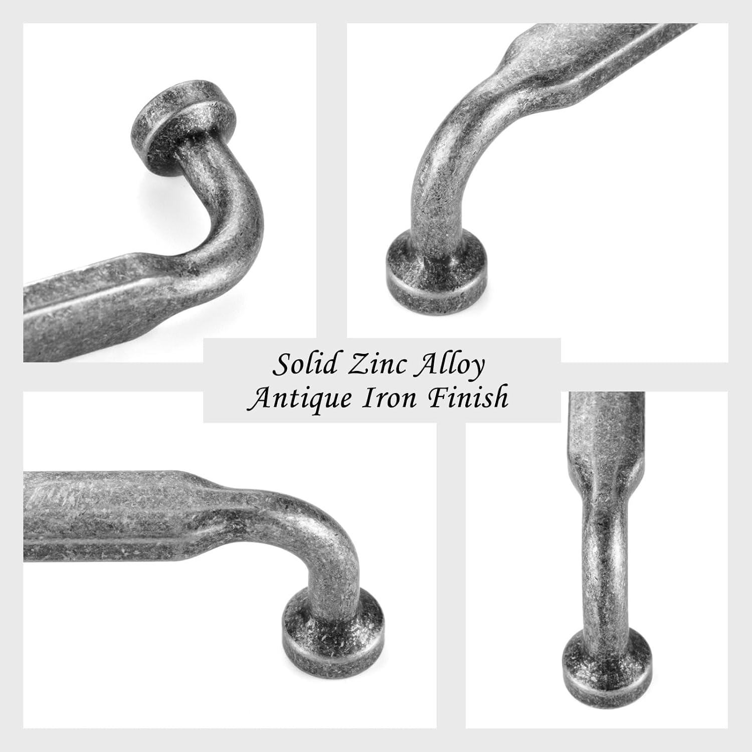 Cabinet Pulls Antique Cabinet Handles / 7-1/2" Hole Centers / Classic / Antique Iron / Silver