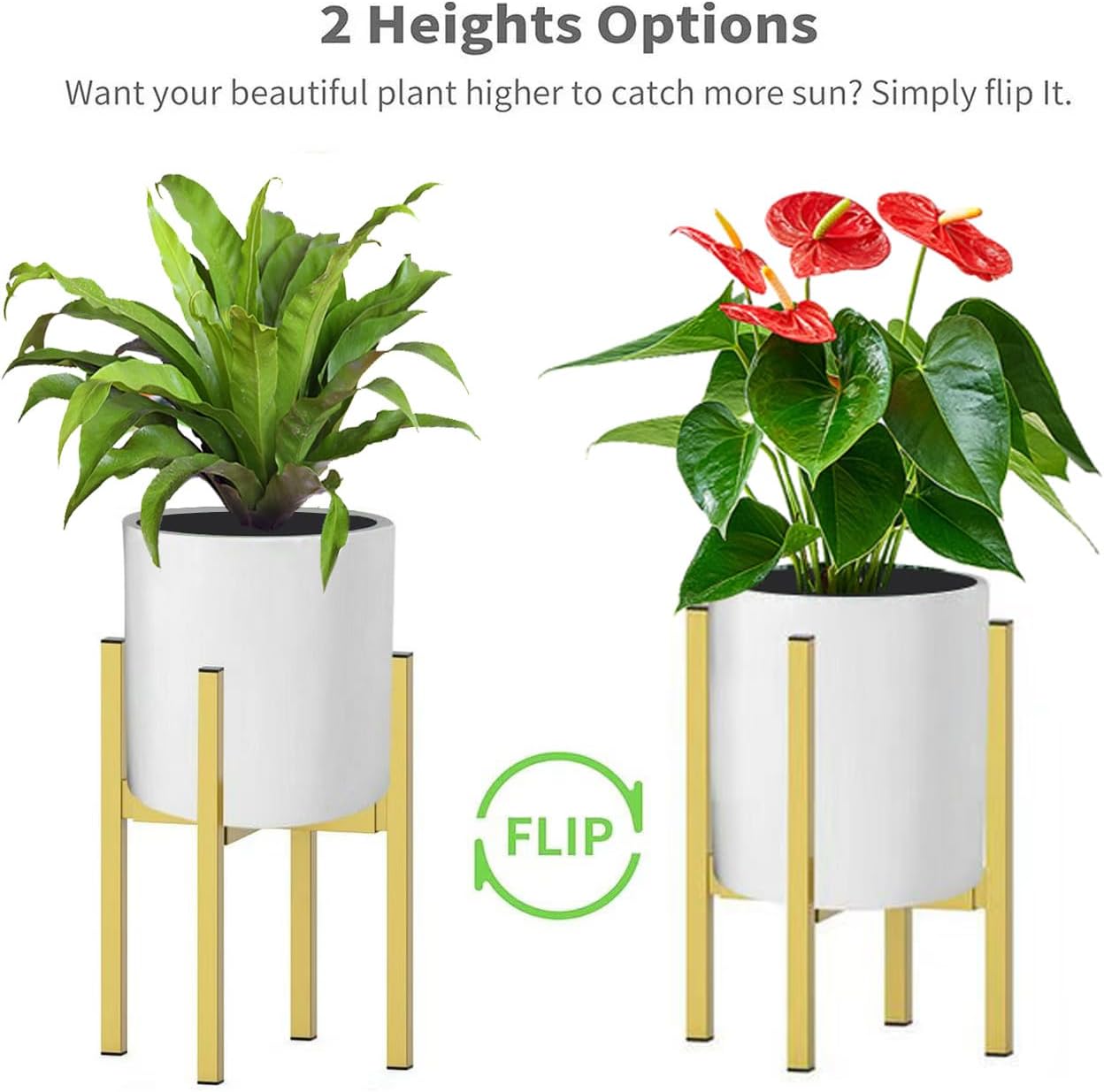 Metal Plant Stand, Adjustable Size Fits 10 12 13 14 15 16 Inches Large Planter Pot,Mid Century Expandable Plant Holder