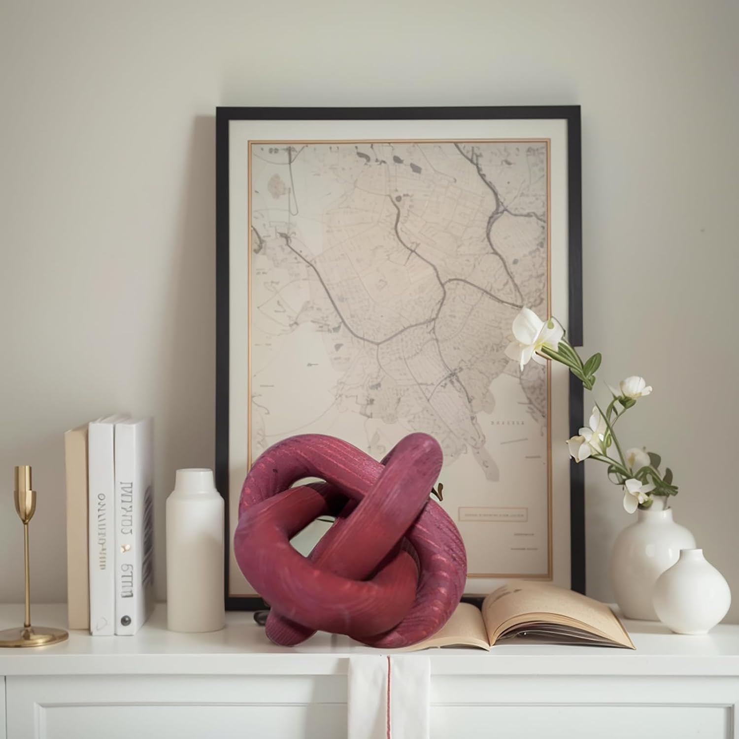 Wood Knot Chain Link Decor / Wine