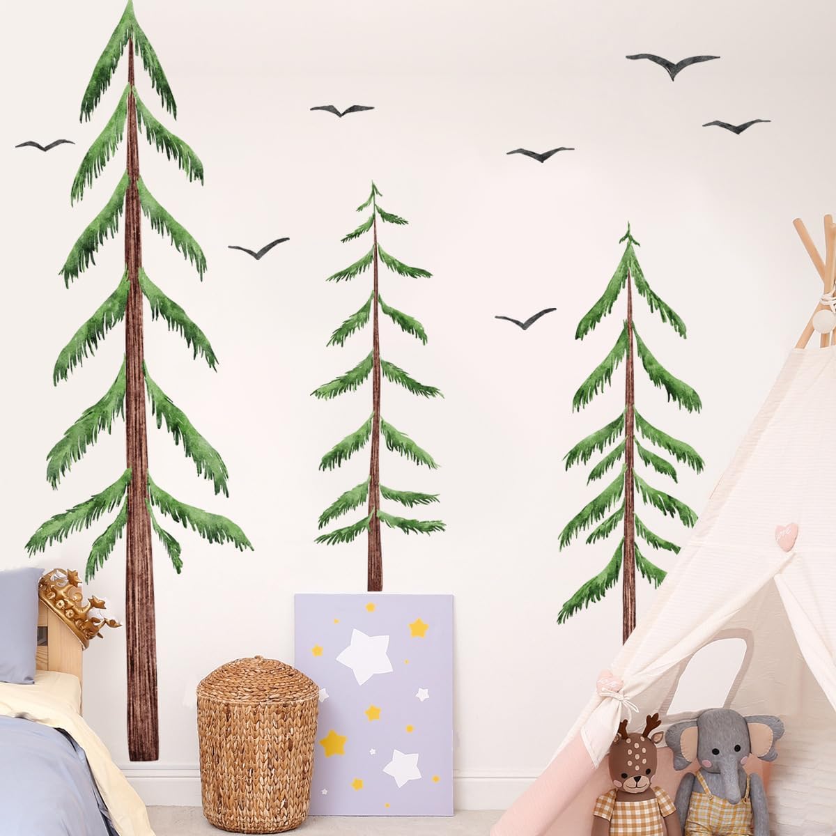Black flying Birds Wall Sticker DIY Peel / Brown