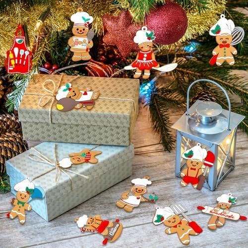 36pcs Gingerbread Christmas Decoration for Tree - Cooking Gingerbread Man Ornaments Christmas Hanging Decor for Christmas Tree Home Kitchen Decor Party Supplies