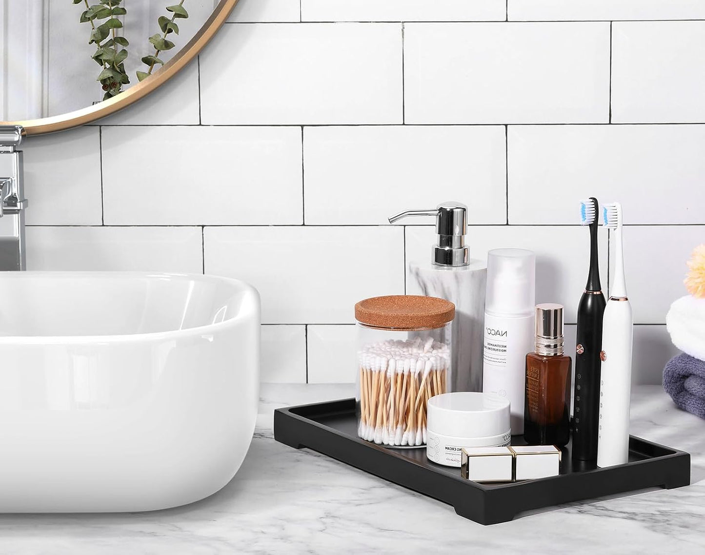 Vanity Tray / Resin Kitchen Sink Trays / C - Black / Large