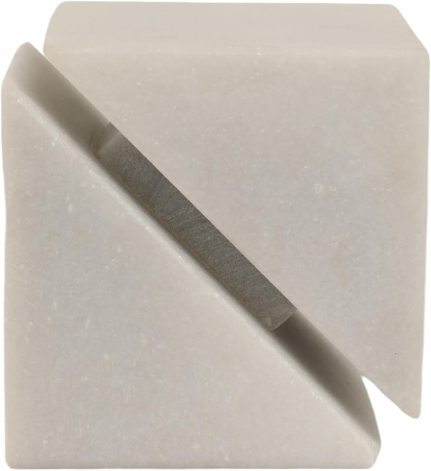 Marble Sculpture Cube / White / 4.0" H
