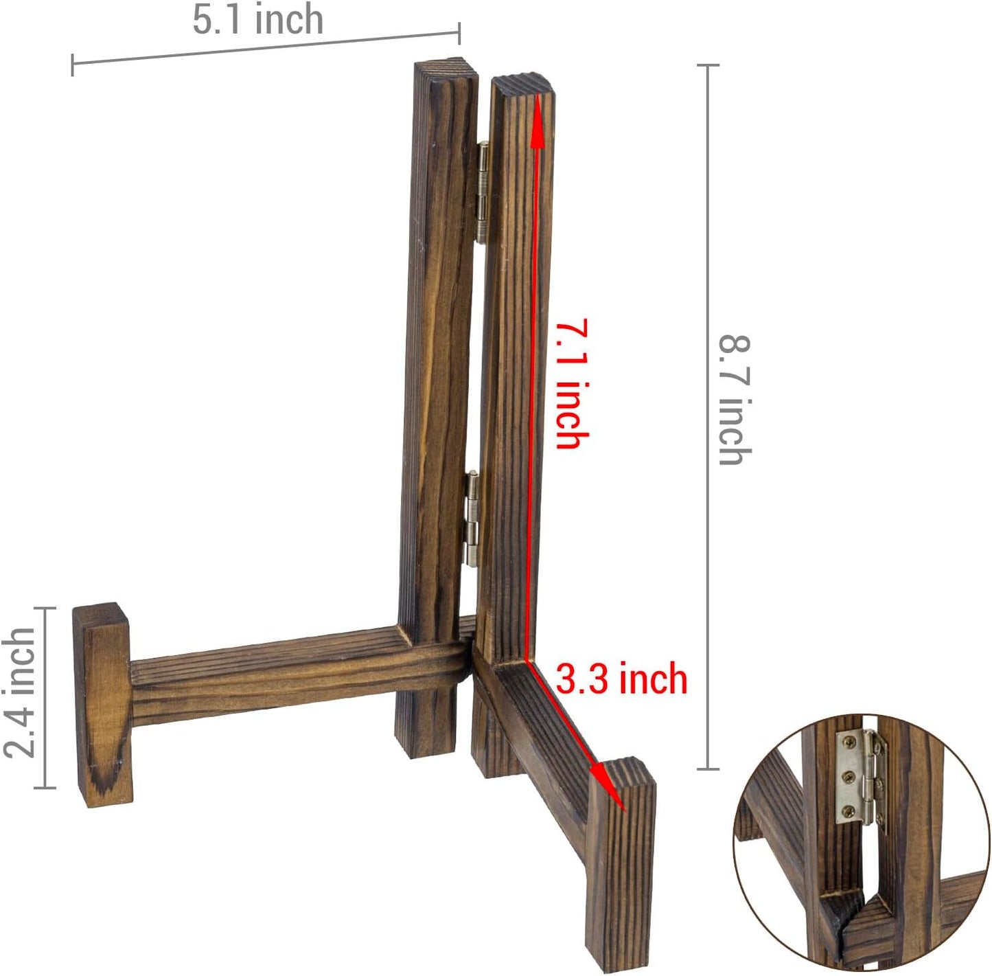 MyGift Set of 2 Plate Stands for Display, 11 Inch Plate Rack, Wooden Picture Frame Holder for Picture Card Cookbook